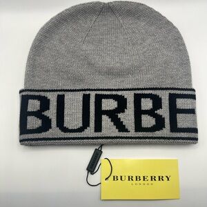 Burberry Grey Beanie with Black Logo Band
